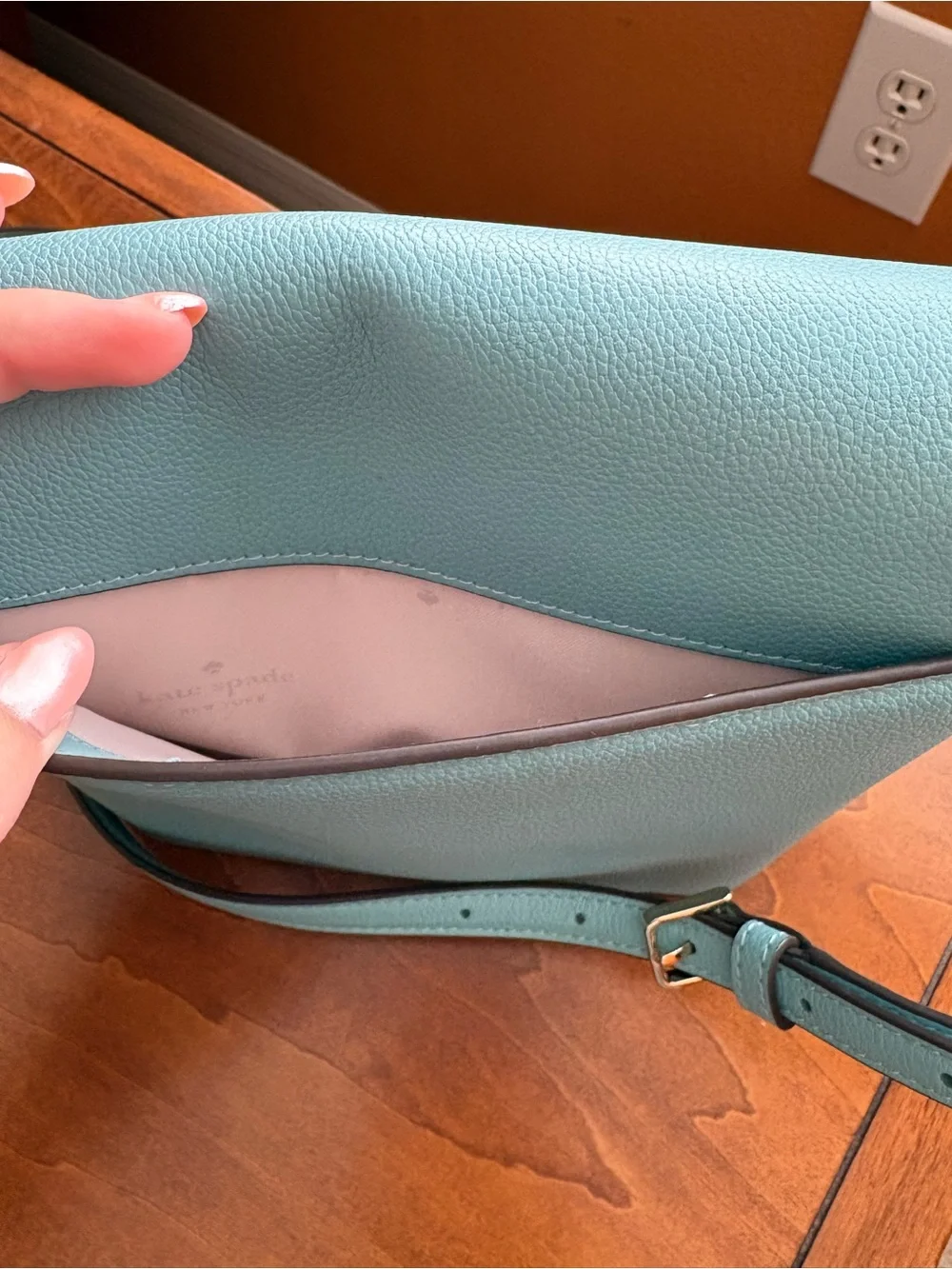 kate spade Teal Pebbled Leather Crossbody Bag